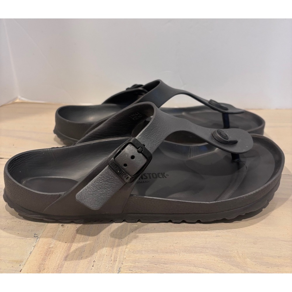 Birkenstock Gizeh Essentials EVA Anthracite Grey Thong Sandals Women 39 L8 M6